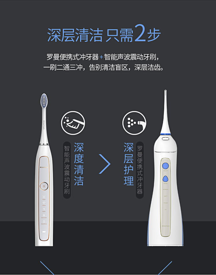 罗曼电动牙刷清洁套装